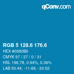 カラーコード: RGB 5 128.6 176.6 | qconv.com
