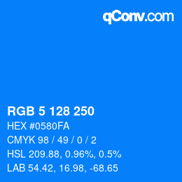 Color code: RGB 5 128 250 | qconv.com