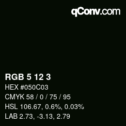 Color code: RGB 5 12 3 | qconv.com