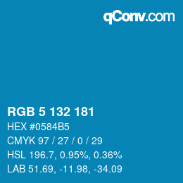 Color code: RGB 5 132 181 | qconv.com
