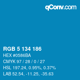 Color code: RGB 5 134 186 | qconv.com