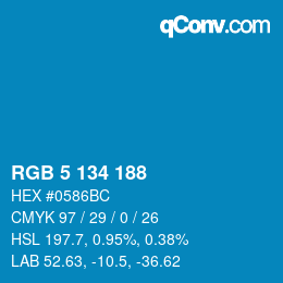 Color code: RGB 5 134 188 | qconv.com