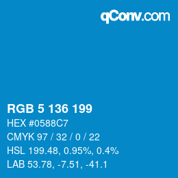 Farbcode: RGB 5 136 199 | qconv.com