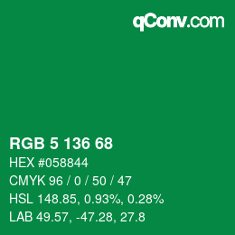 Farbcode: RGB 5 136 68 | qconv.com