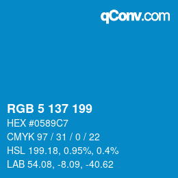 Color code: RGB 5 137 199 | qconv.com