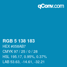 Color code: RGB 5 138 183 | qconv.com