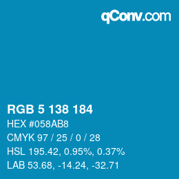 Color code: RGB 5 138 184 | qconv.com