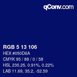 Color code: RGB 5 13 106 | qconv.com