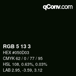 Color code: RGB 5 13 3 | qconv.com