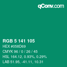 Color code: RGB 5 141 105 | qconv.com