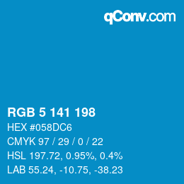 Color code: RGB 5 141 198 | qconv.com