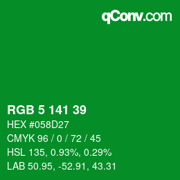 Color code: RGB 5 141 39 | qconv.com