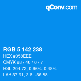 Color code: RGB 5 142 238 | qconv.com