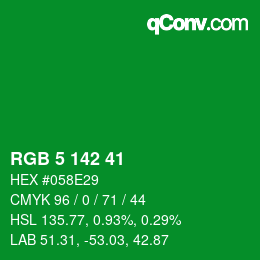 Farbcode: RGB 5 142 41 | qconv.com