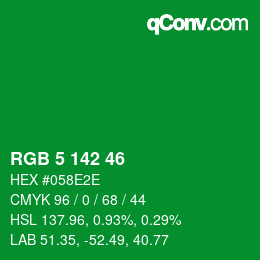 颜色代码: RGB 5 142 46 | qconv.com