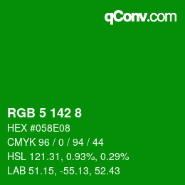 Farbcode: RGB 5 142 8 | qconv.com