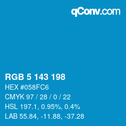 Color code: RGB 5 143 198 | qconv.com