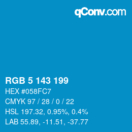 Color code: RGB 5 143 199 | qconv.com