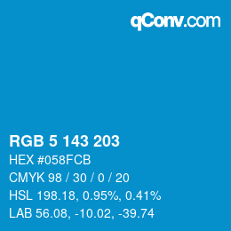 Color code: RGB 5 143 203 | qconv.com