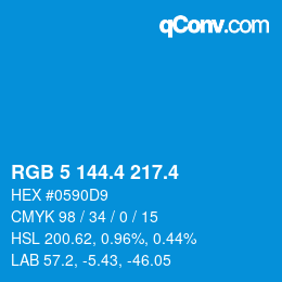 カラーコード: RGB 5 144.4 217.4 | qconv.com