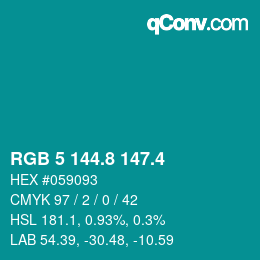カラーコード: RGB 5 144.8 147.4 | qconv.com