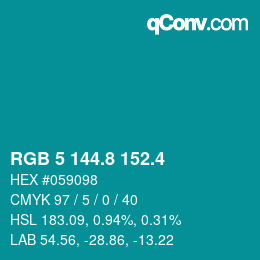 カラーコード: RGB 5 144.8 152.4 | qconv.com