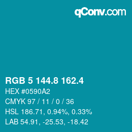 カラーコード: RGB 5 144.8 162.4 | qconv.com