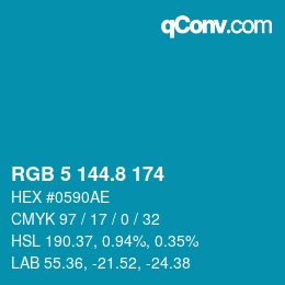 Color code: RGB 5 144.8 174 | qconv.com