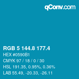 カラーコード: RGB 5 144.8 177.4 | qconv.com