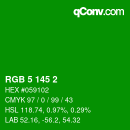 Color code: RGB 5 145 2 | qconv.com