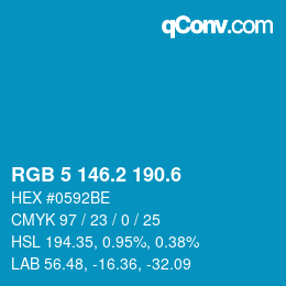 カラーコード: RGB 5 146.2 190.6 | qconv.com