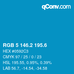 カラーコード: RGB 5 146.2 195.6 | qconv.com