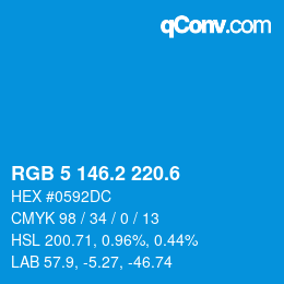 カラーコード: RGB 5 146.2 220.6 | qconv.com