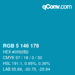 Color code: RGB 5 146 178 | qconv.com