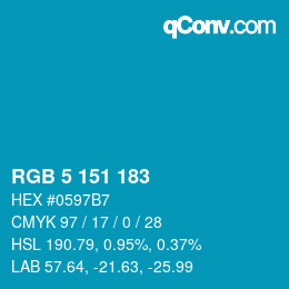 Color code: RGB 5 151 183 | qconv.com