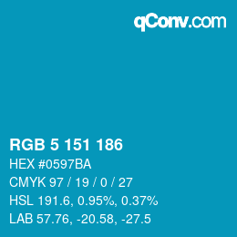 Color code: RGB 5 151 186 | qconv.com