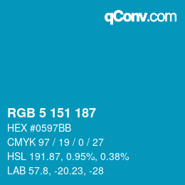 Color code: RGB 5 151 187 | qconv.com