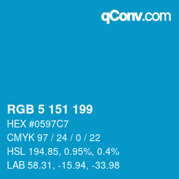 カラーコード: RGB 5 151 199 | qconv.com