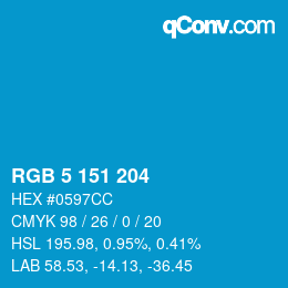 Color code: RGB 5 151 204 | qconv.com