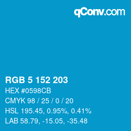Color code: RGB 5 152 203 | qconv.com