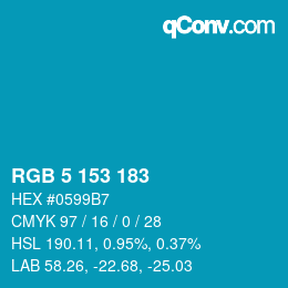 Color code: RGB 5 153 183 | qconv.com