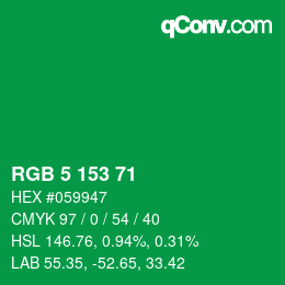 Color code: RGB 5 153 71 | qconv.com