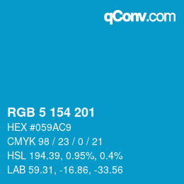 Color code: RGB 5 154 201 | qconv.com