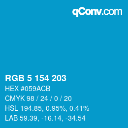 Color code: RGB 5 154 203 | qconv.com