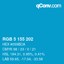 Color code: RGB 5 155 202 | qconv.com