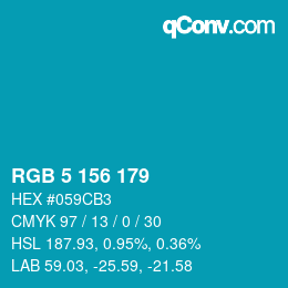 Color code: RGB 5 156 179 | qconv.com