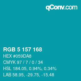 Color code: RGB 5 157 168 | qconv.com