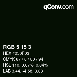 Color code: RGB 5 15 3 | qconv.com