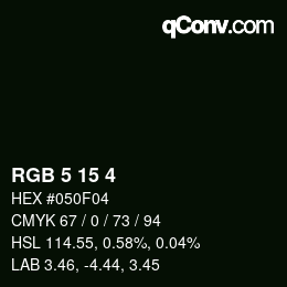 Color code: RGB 5 15 4 | qconv.com