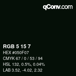 Color code: RGB 5 15 7 | qconv.com